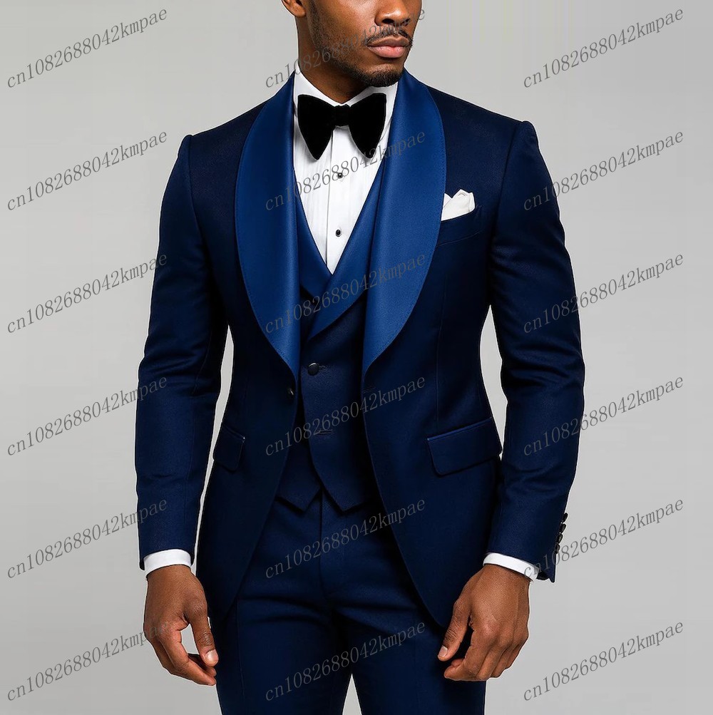 Men'S Formal Wear Accessories - New Navy Blue Formal Men Suit