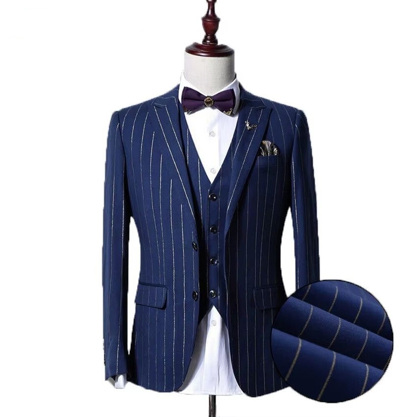 Wool Suit Jacket - Auriparus flaviceps Gold Striped Man Suits
