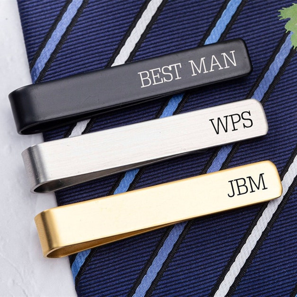 Tie Bar Clip - Personalized Name Tie Clips Men's Stainless