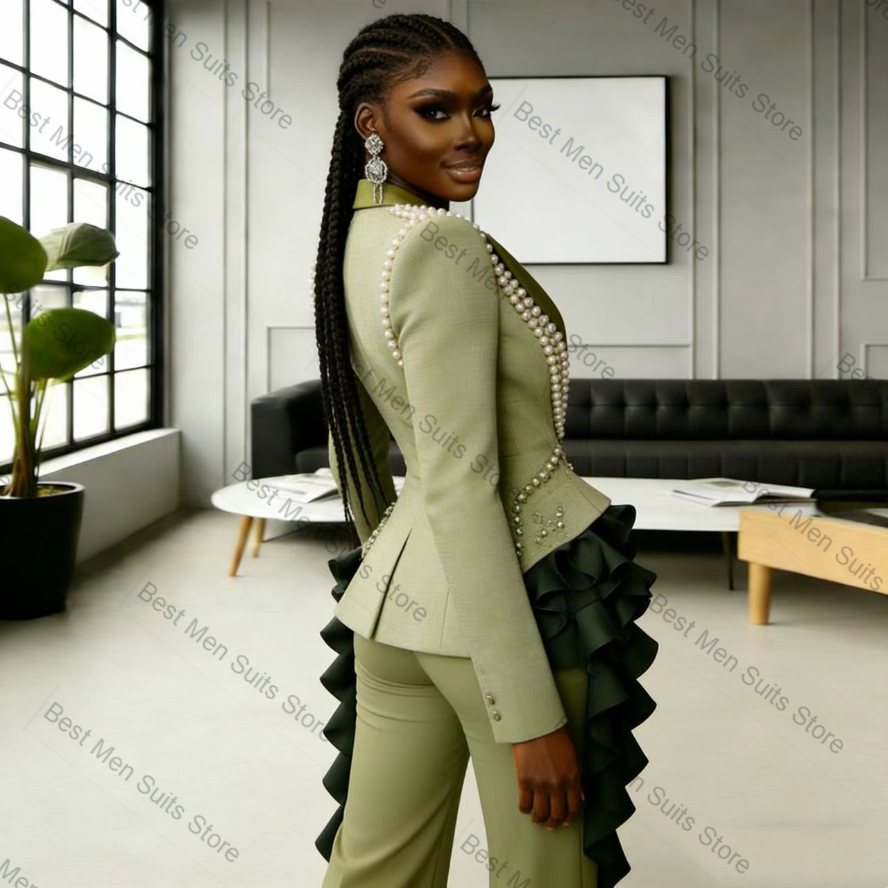 Pearls Green Women Suit Set 2  - Men'S Formal Wear For Wedding Guest recension och pris