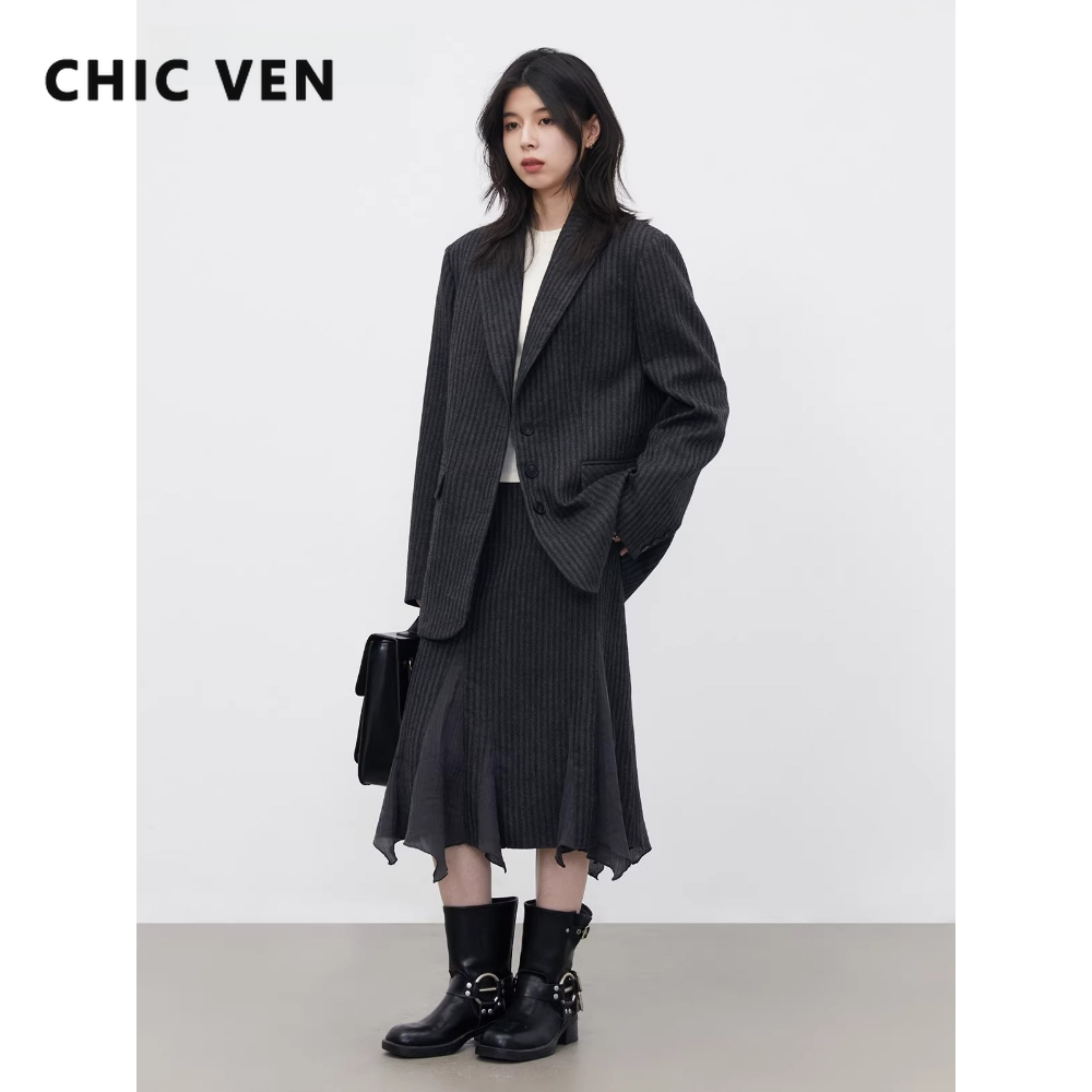 CHIC VEN Fashion Women Woolen  - Wool Suit Jacket recension och pris