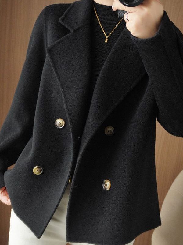 Trendy Thickened Woolen Coat W - Wool Suit Jacket recension och pris