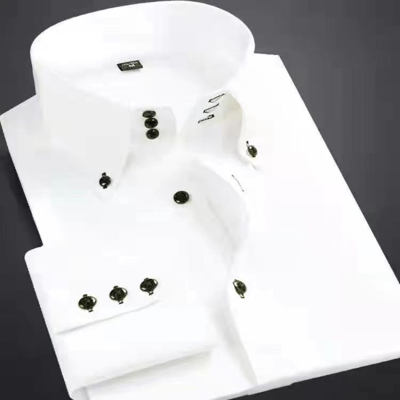 Men Designer Dress Shirt Butto - Korean Men Formal Wear recension och pris