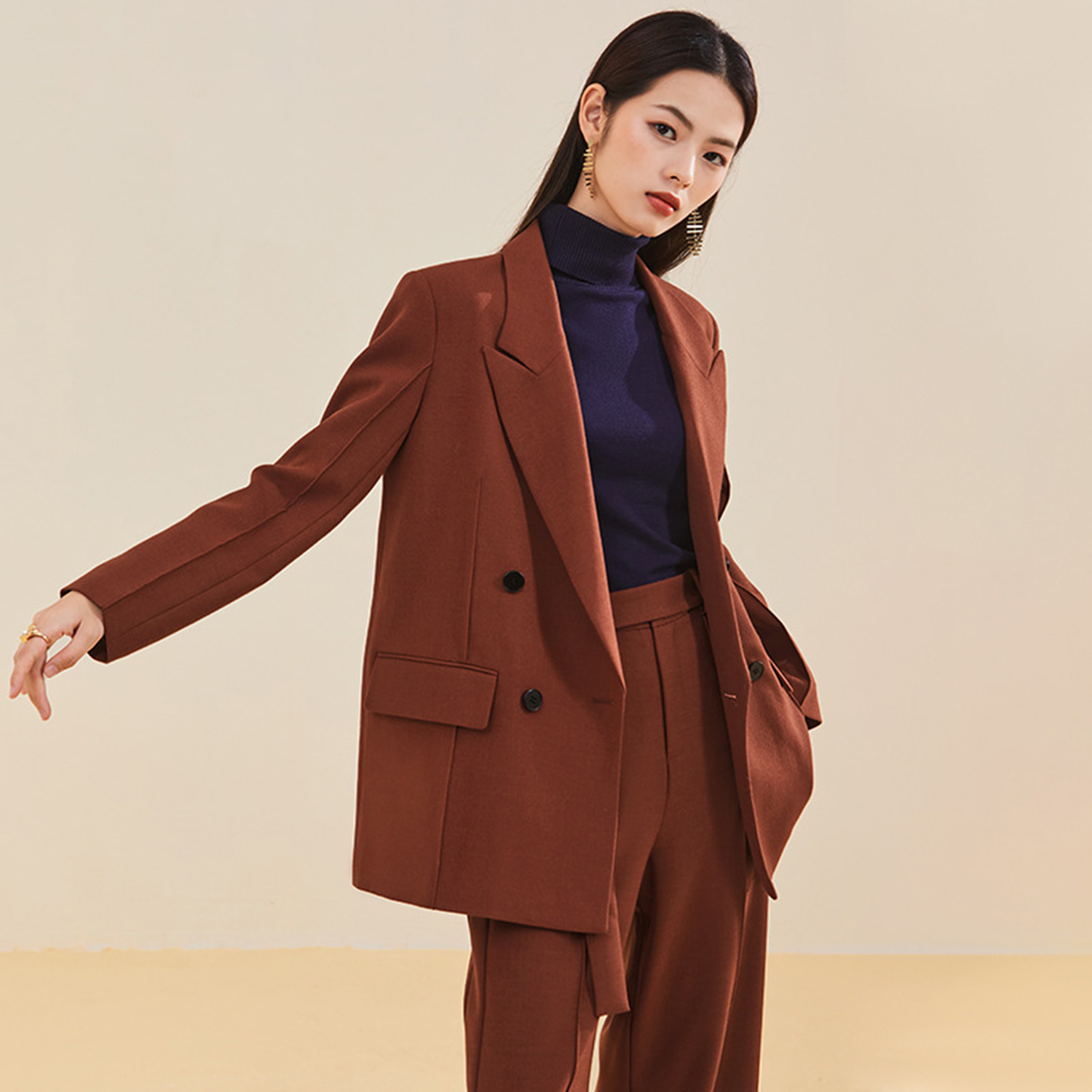 Allingentle Women's Suit Slim  - Double Breasted Blazer recension och pris