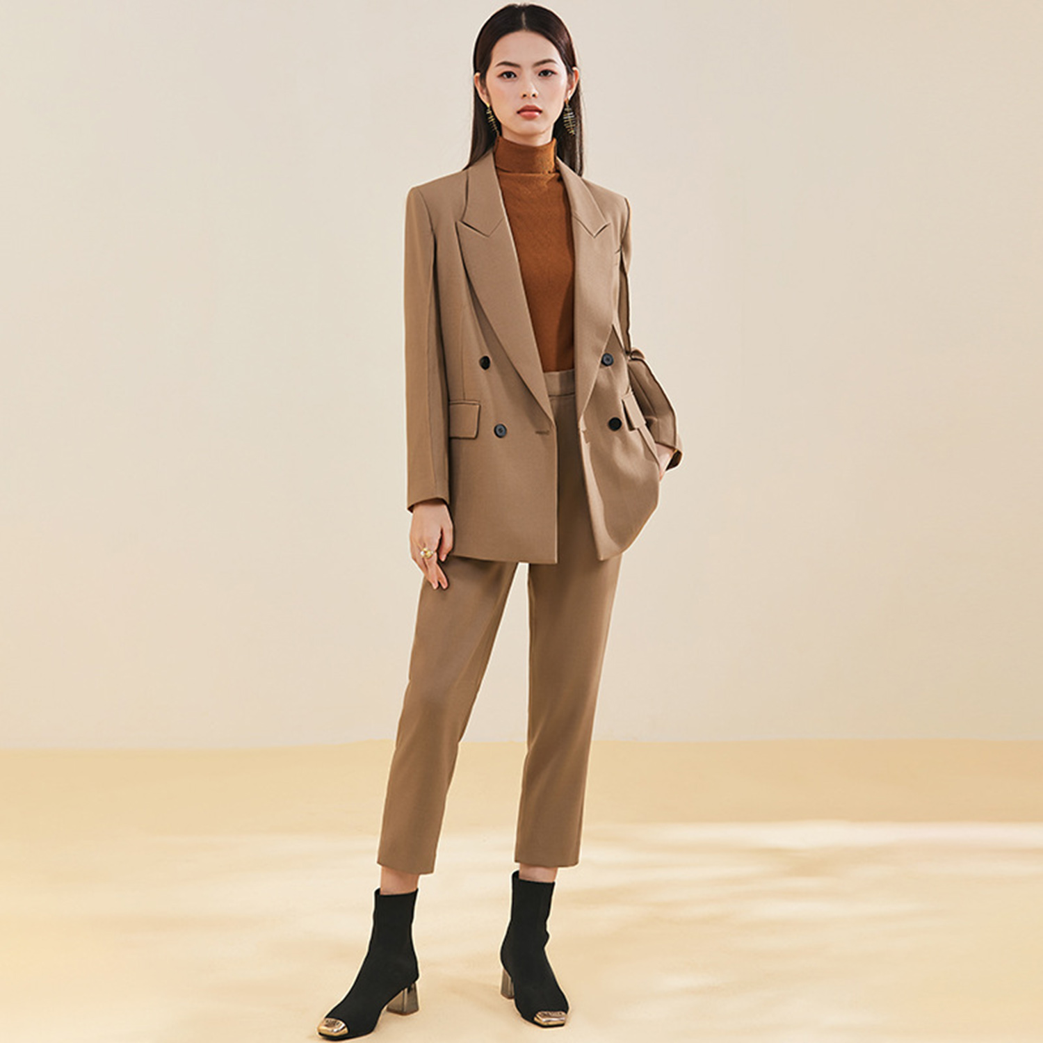 Allingentle Women's Suit Slim  - Double Breasted Blazer recension och pris