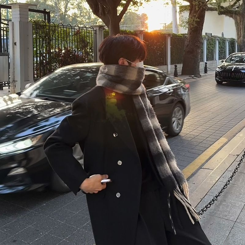 Korean Inspired Men's Wool Ove - Korean Men Formal Wear recension och pris