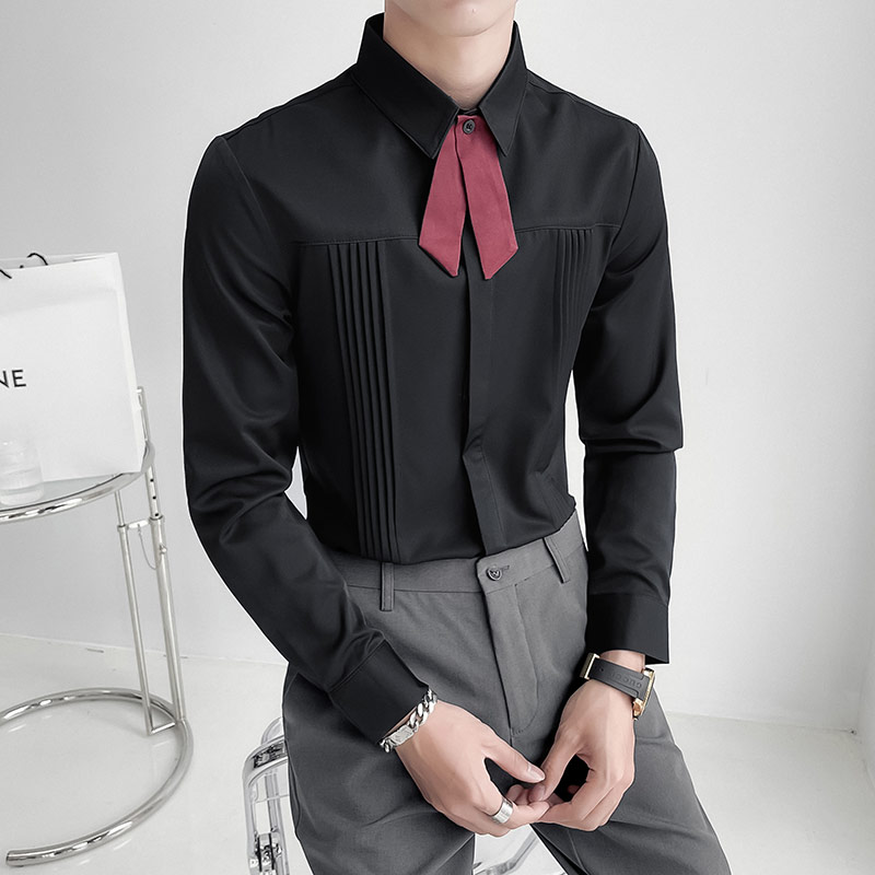Luxury Men Wedding Party Shirt - Korean Men Formal Wear recension och pris