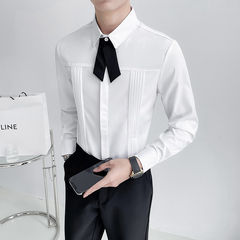 Luxury Men Wedding Party Shirt - Korean Men Formal Wear recension och pris