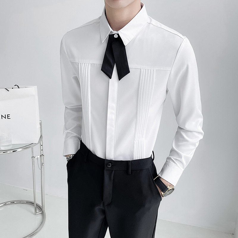 Luxury Men Wedding Party Shirt - Korean Men Formal Wear recension och pris