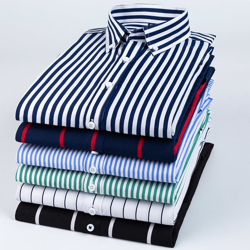 Mens Dress Shirts Striped Long - Korean Men Formal Wear recension och pris