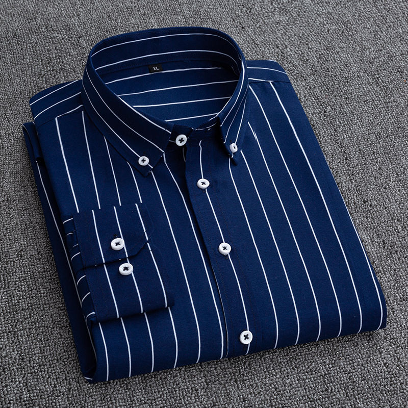 Mens Dress Shirts Striped Long - Korean Men Formal Wear recension och pris