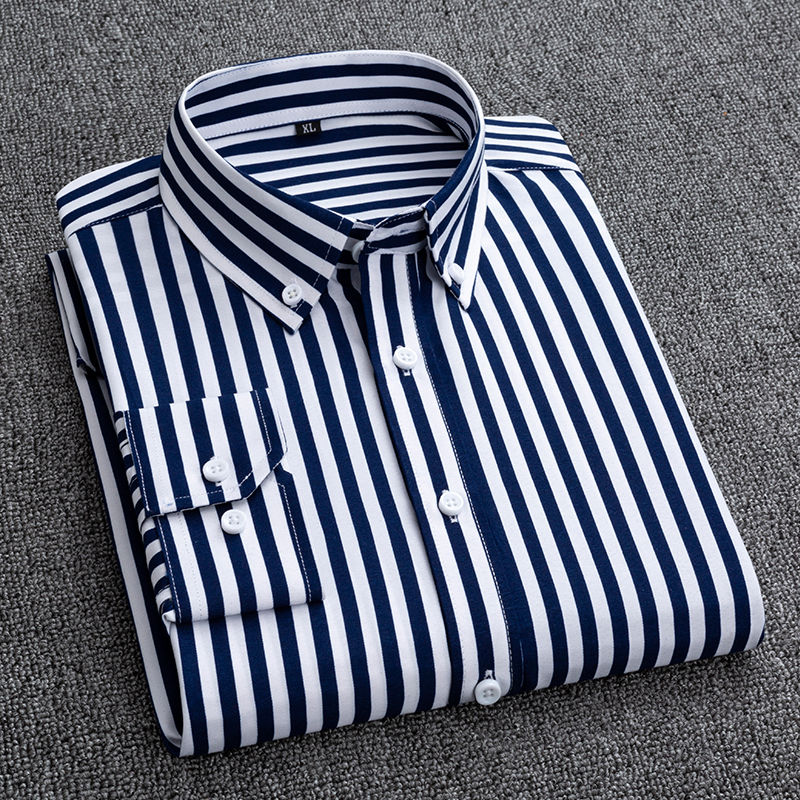 Mens Dress Shirts Striped Long - Korean Men Formal Wear recension och pris