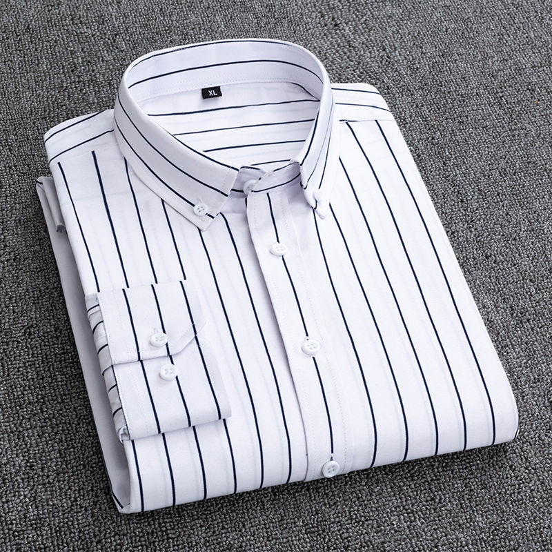 Mens Dress Shirts Striped Long - Korean Men Formal Wear recension och pris