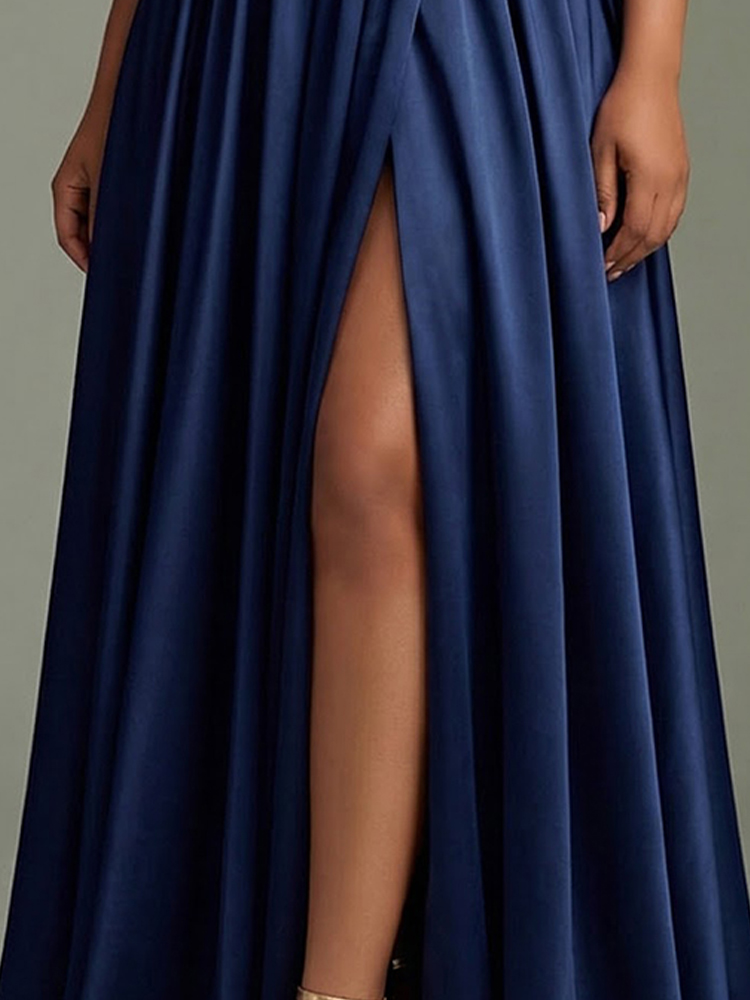 Elegant Women's Navy Satin For - Men'S Formal Wear For Wedding Guest recension och pris