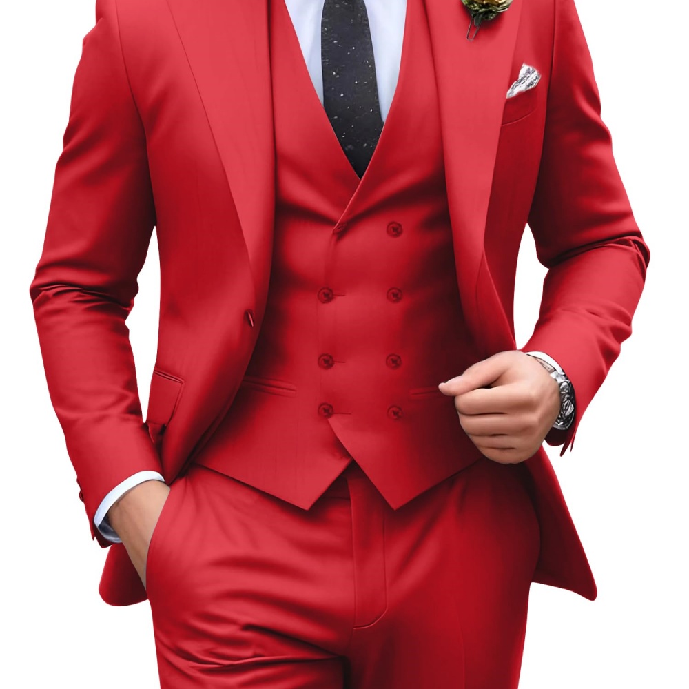 3 Pieces Solid Color Men Suits - Men Formal Wear Pants recension och pris