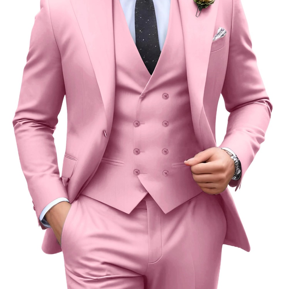 3 Pieces Solid Color Men Suits - Men Formal Wear Pants recension och pris