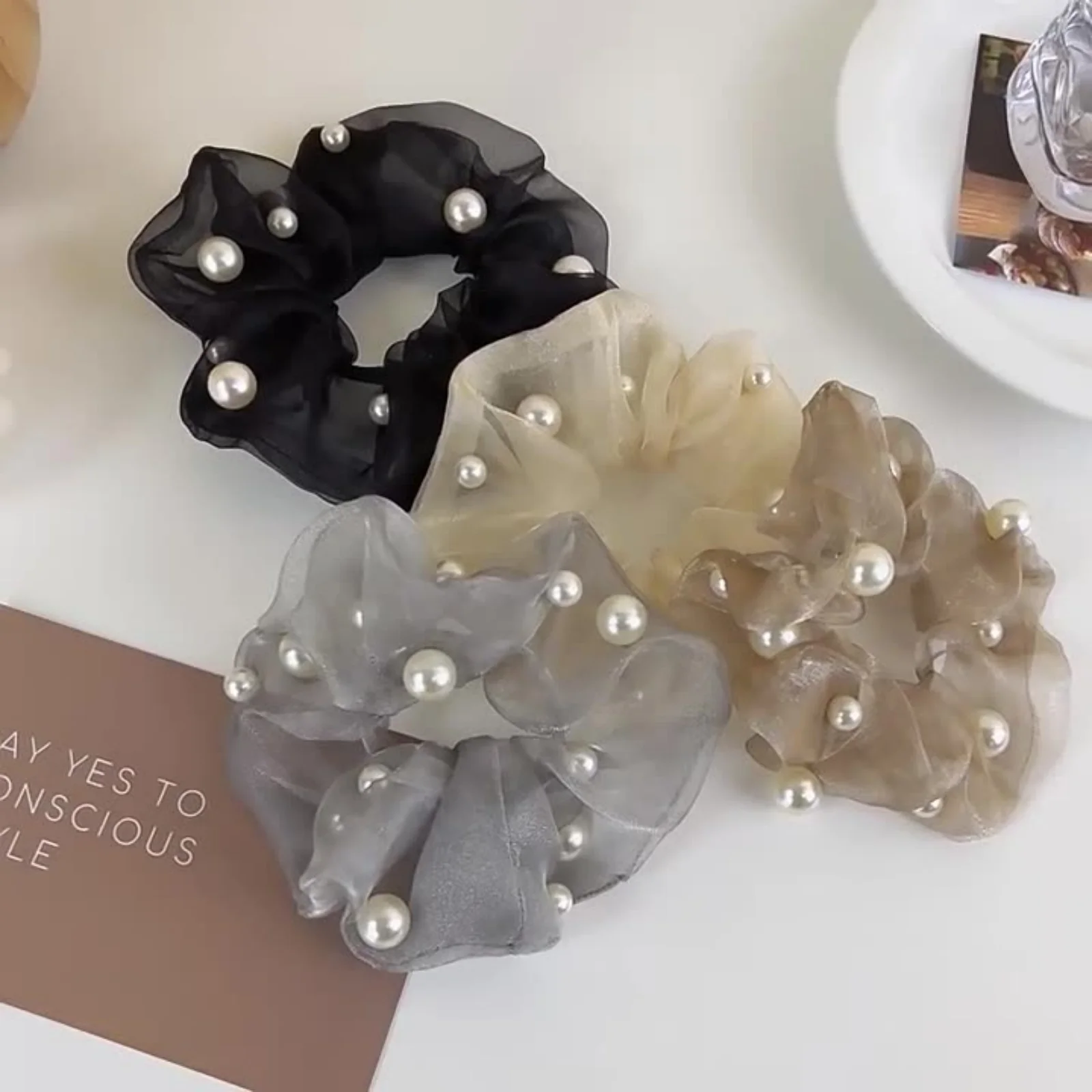 1PC Elegant Organza Scrunchies - Tie Bar Clip recension och pris