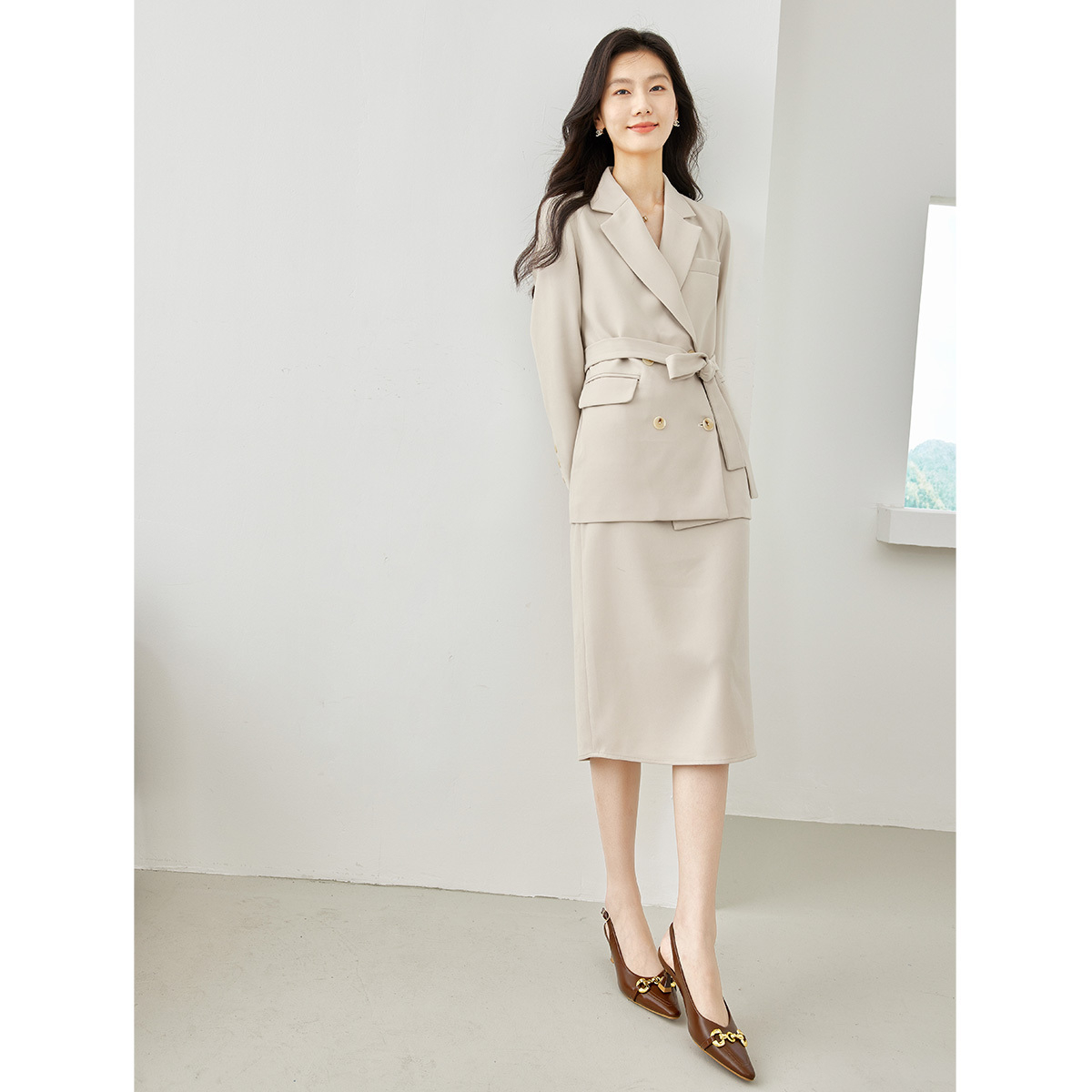VIMLY Women's Two Piece Set 20 - Double Breasted Blazer recension och pris